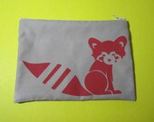 Medium Red Fox Zippered Pouch