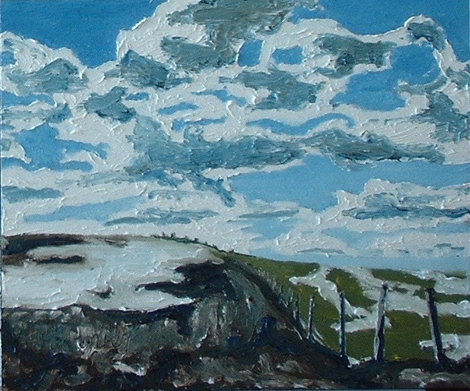 Fournier Appalachian Quebec Canada Plein Air Oil Painting Landscape "The Two sides Of The Fence" 10" x 12"