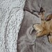 Winter White on Taupe Snuggle Sack - Feather Faux Fur - Includes Embroidered Personalization