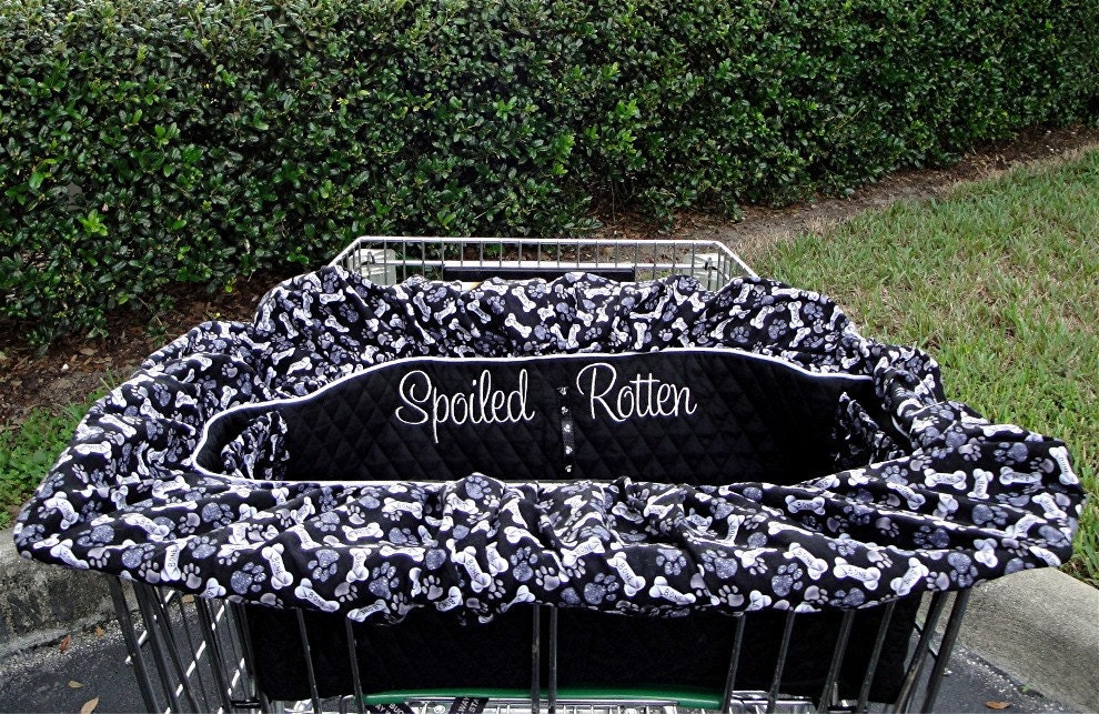 The Original Shopping Cart Cover - Dogs - Puppies - Pets- Lampwork Bead Key Holder - Includes Embroidered Personalization