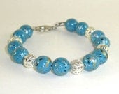 Turquoise and Silver Bead Bracelet