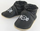 Soft Sole Eco Friendly Black Leather Baby Shoes 6 to 12 Month