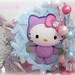 Hello kitty snowflake winter wonderland blue purple pink and white beaded necklace with swarovski crystal bow and pearly accents