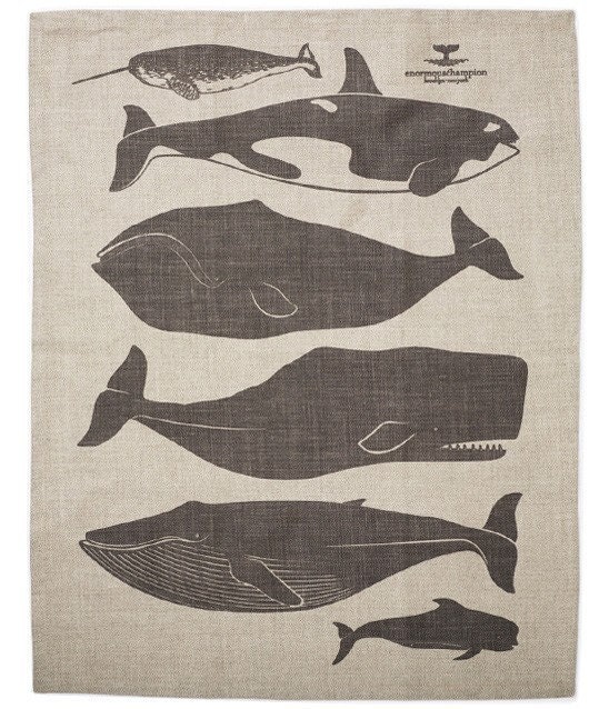Whales Tea Towel