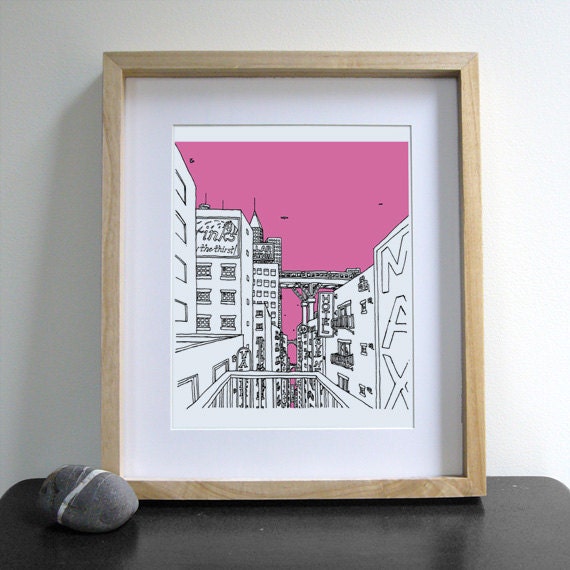 Hotel City - Digital Print / Wall Art / Illustration