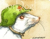 ACEO signed PRINT - The Test Animal Army -