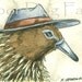 ACEO signed PRINT - Echinda with a hat