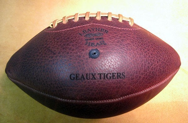 Custom Laser Engraved LEATHER HEAD Football.