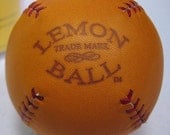 LEMON BALL Vintage style lemon peel baseball.  Tan with Red stitches