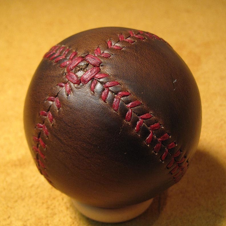 Legendary Brown Chromexcel LEMON BALL vintage style lemon peel baseball. Brown with Red Stitches