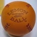 LEMON BALL Vintage style lemon peel baseball.  Tan with Red stitches