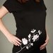 FLORAL SPRIG Black Short Sleeve Maternity T-shirt