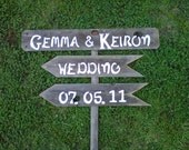Wood Wedding Signs With 1 Stake. Country Wedding Signs Hand Painted Reception Parking Seating Ceremony Cocktails Bar Dinner Party