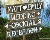 Wedding Signs & Stake Large Font Wooden Signs. Reception Signs. Parking Signs. Restrooms Sign. Cocktails sign Outdoor Wedding Decorations