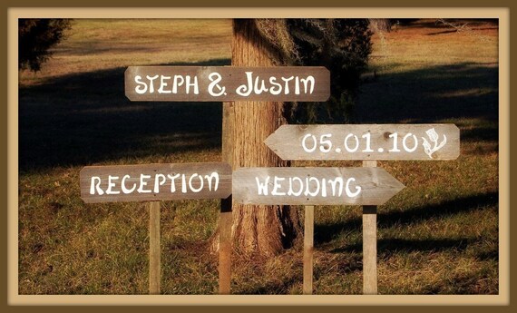 DIY Wedding Signs 4 Directional Boards With 4 Stakes. Do It Yourself Wedding. WOOD ONLY Package. Diy Wedding Sign Kit