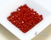 100 pcs. Swarovski Crystal Bicone Dark Red Coral 4 mm.