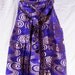 Vintage Japanese hakama in royal purple with metallic gold swirls