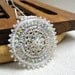 Bridal necklace handmade beadwork pendant white OOAK by artefyk