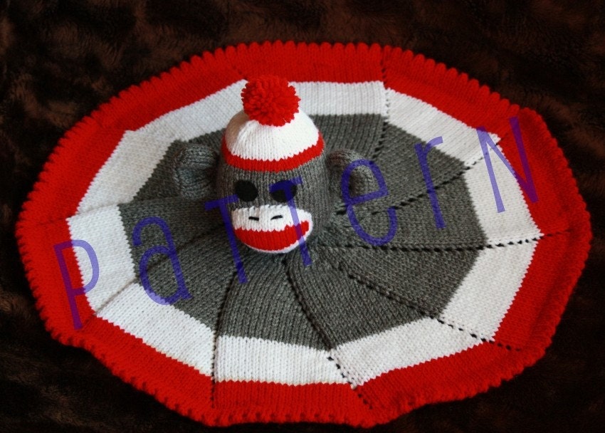 Sock Monkey Lovie Baby Blanket (pdf pattern file)