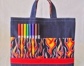 ARTOTE Coloring Tote Crayon Bag Crayon Tote in Hotshot
