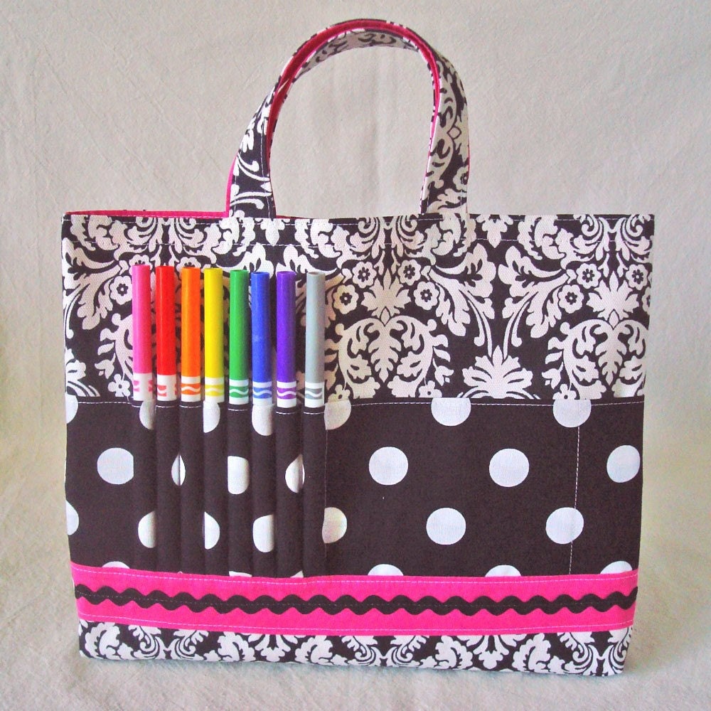 ARTOTE Coloring Purse Crayon Bag Crayon Tote Art Activity in French Poodle