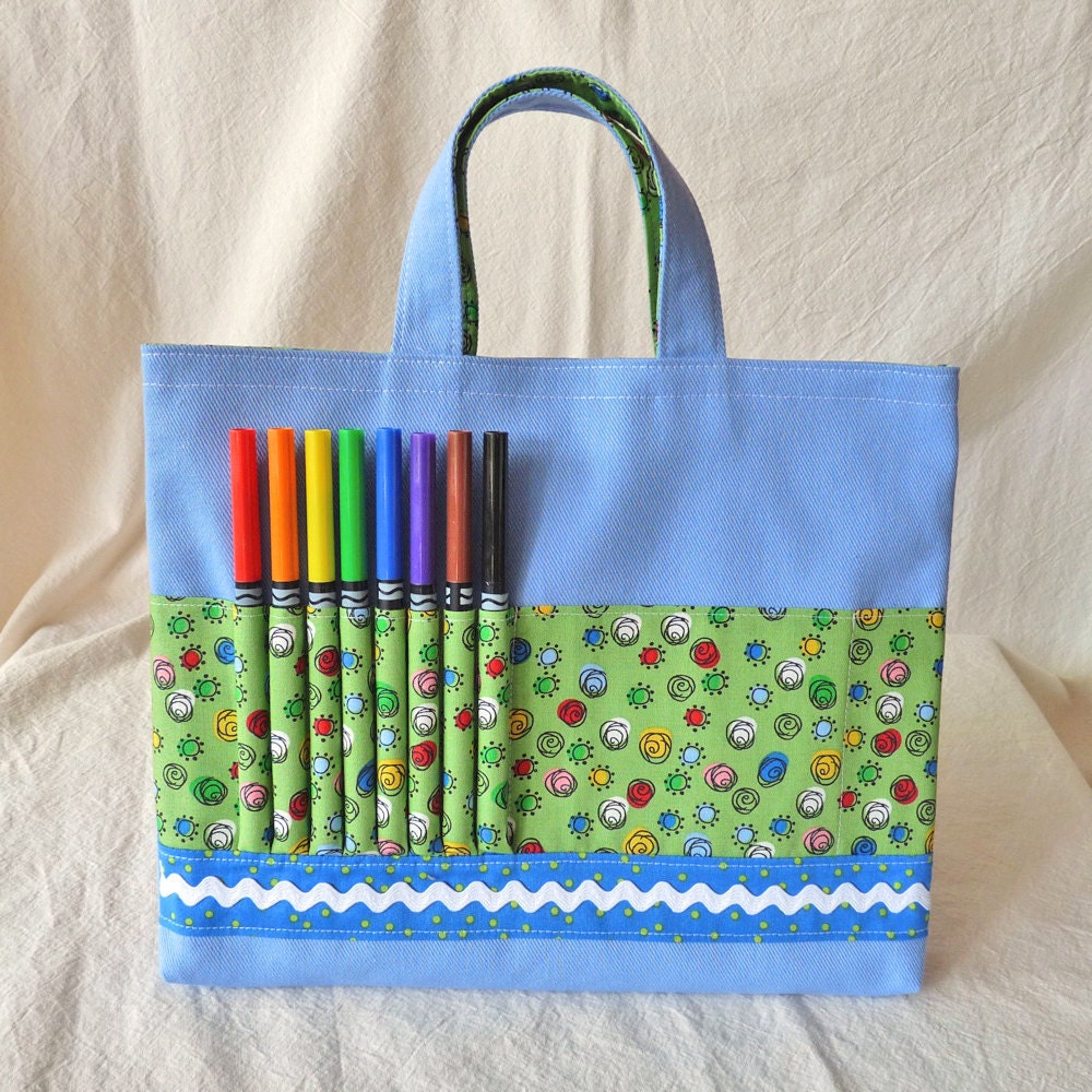 ARTOTE Coloring Tote Crayon Bag Crayon Tote in Doodly Doo
