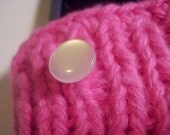 Cell Phone Case with Strap Pink Hand Knit Adorable Button 100% USA Grown Cotton - Made in Oregon