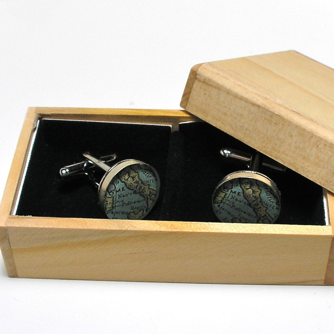 Boston 1899 Antique Map Cufflinks