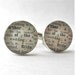 Wedding Father of the Bride Dictionary Sterling Silver Round Cufflinks.