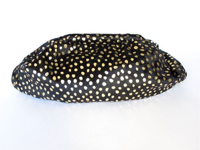 Sale - 50% off - Gold Polka Dot Velour Clutch