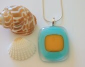 Sunshine and Surf Fused Glass Pendant