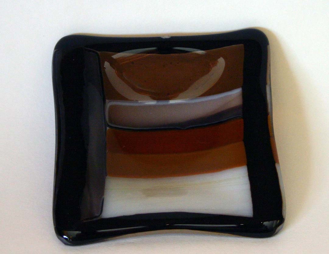 Salted Chocolate Caramel  Fused Glass Dish