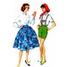 50s Vintage McCalls 5341 Bust 33 sewing pattern skirt blouse shorts suspenders Lederhosen