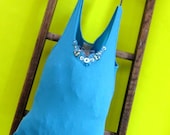 Tote Bag Turquoise Glimmer Reusable Bag/ Tote
