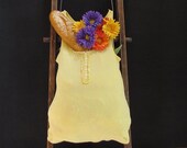 Hand Held Yellow Beaded Tote Bag by Fashion Green T Bags