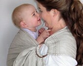 Linen Ring Sling Baby Sling Carrier - Natural Color - Pure Linen - DVD included - 20 colors in shop