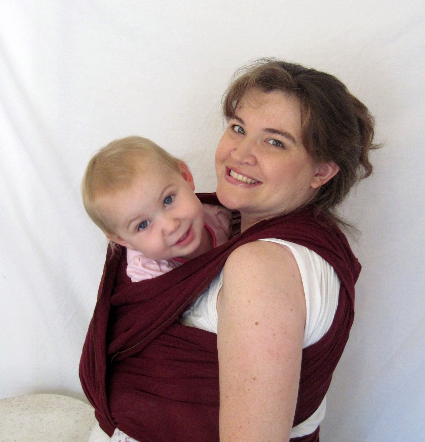 Woven Baby Wrap sling - Deep Raisin Airy Cotton Gauze in TALL - 7 yard length