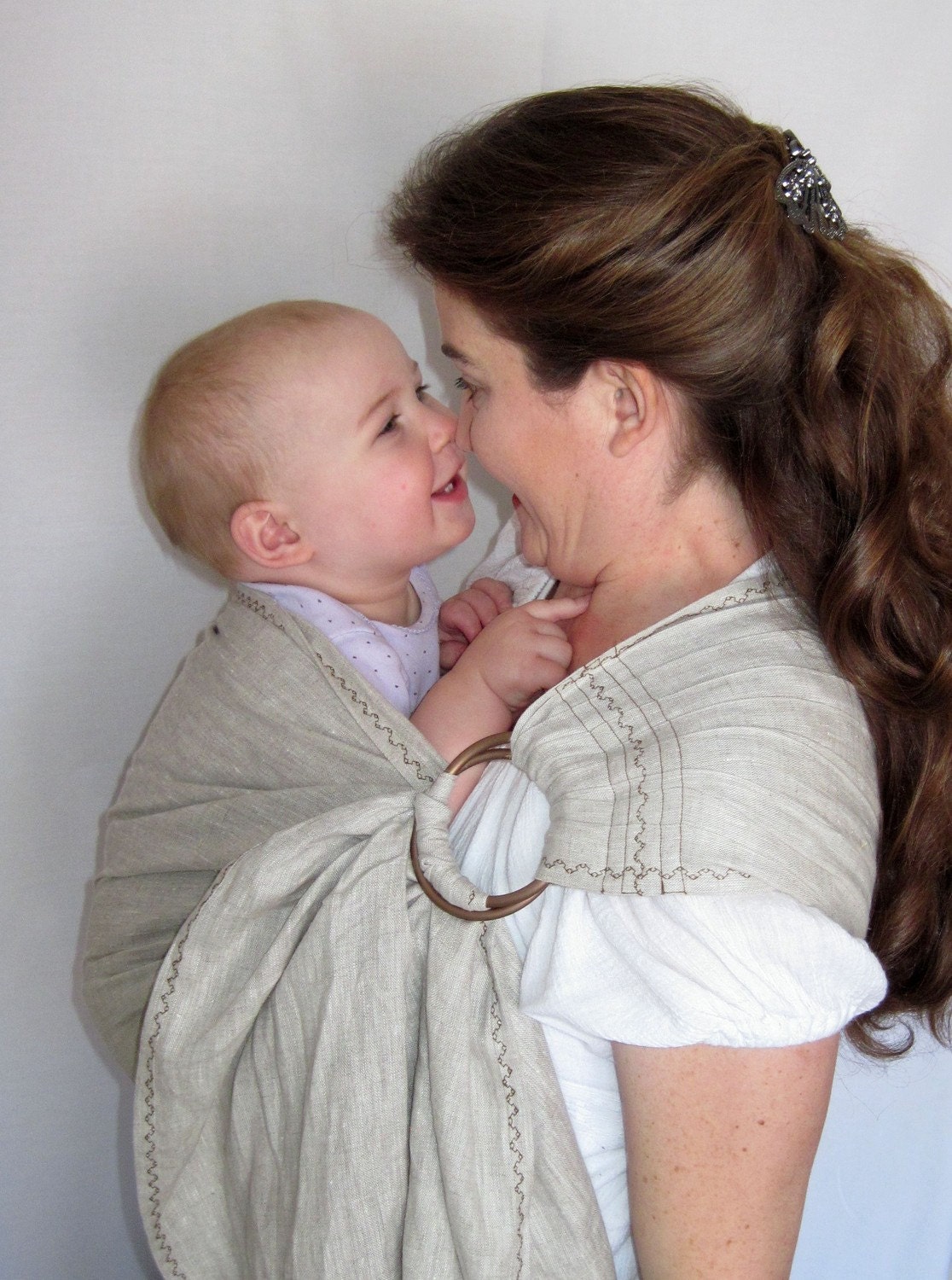 Linen Ring Sling Baby Sling Carrier - Natural Color - Pure Linen - DVD included - 20 colors in shop