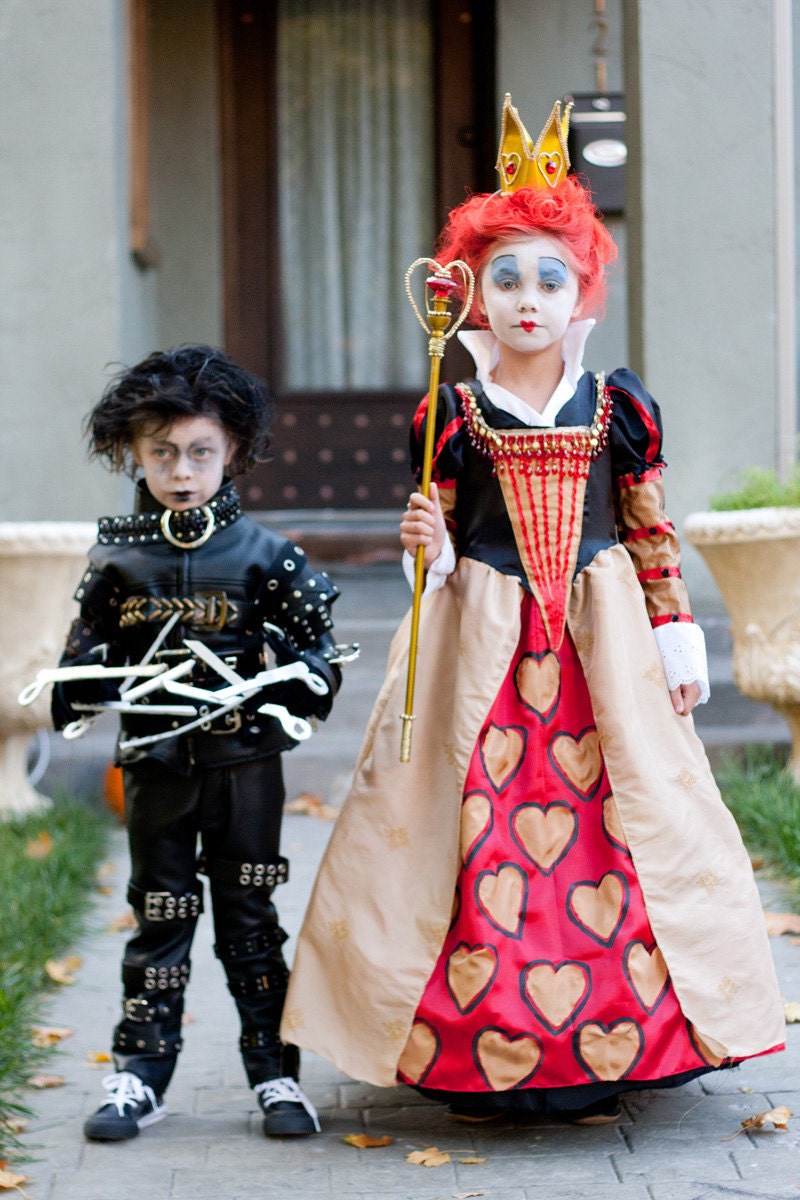 Tim Burton children's costumes - Edward Scissorhands or the Red Queen - Custom Made