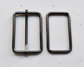 FREE SHIPPING--20 sets, 1.5 inches Gunmetal Rectangle Strap Sliders and 1.5 inches Gunmetal Rectangle Rings