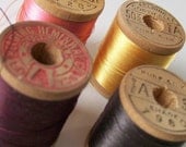 Vinatge Silk Thread Wood Spools
