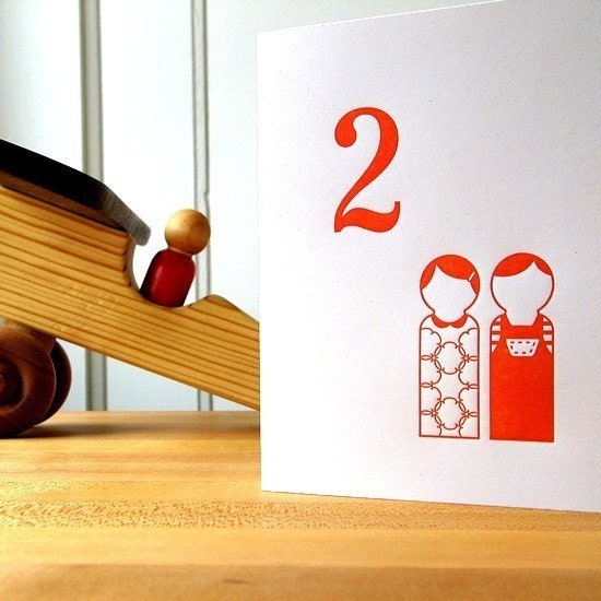 letterpress card - two people