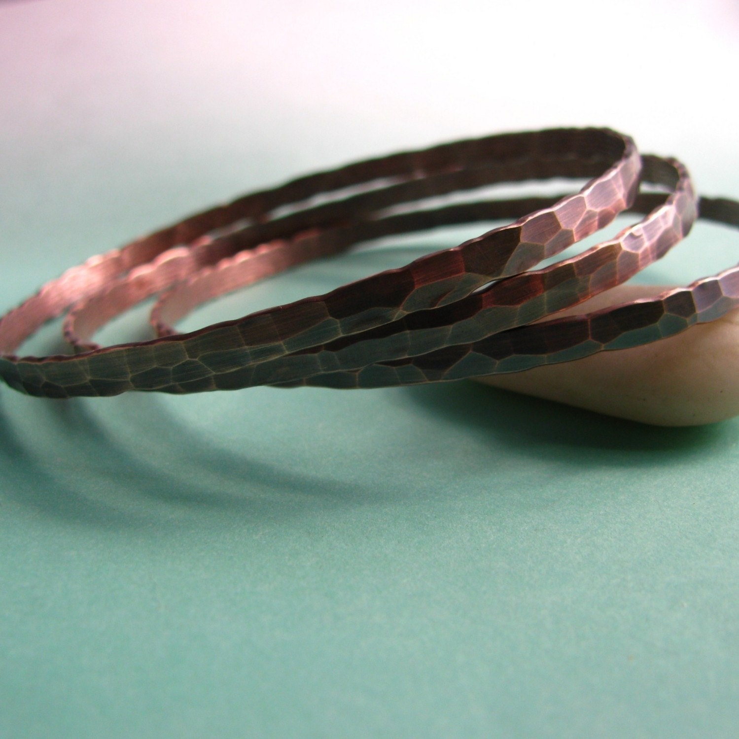 Handcrafted Forged Copper Bangle Bracelets - Copper Jewelry