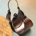 Hammered Copper Hoops  - Copper And Sterling Silver  Basket Hoop Earrings - Mixed Metal Jewelry