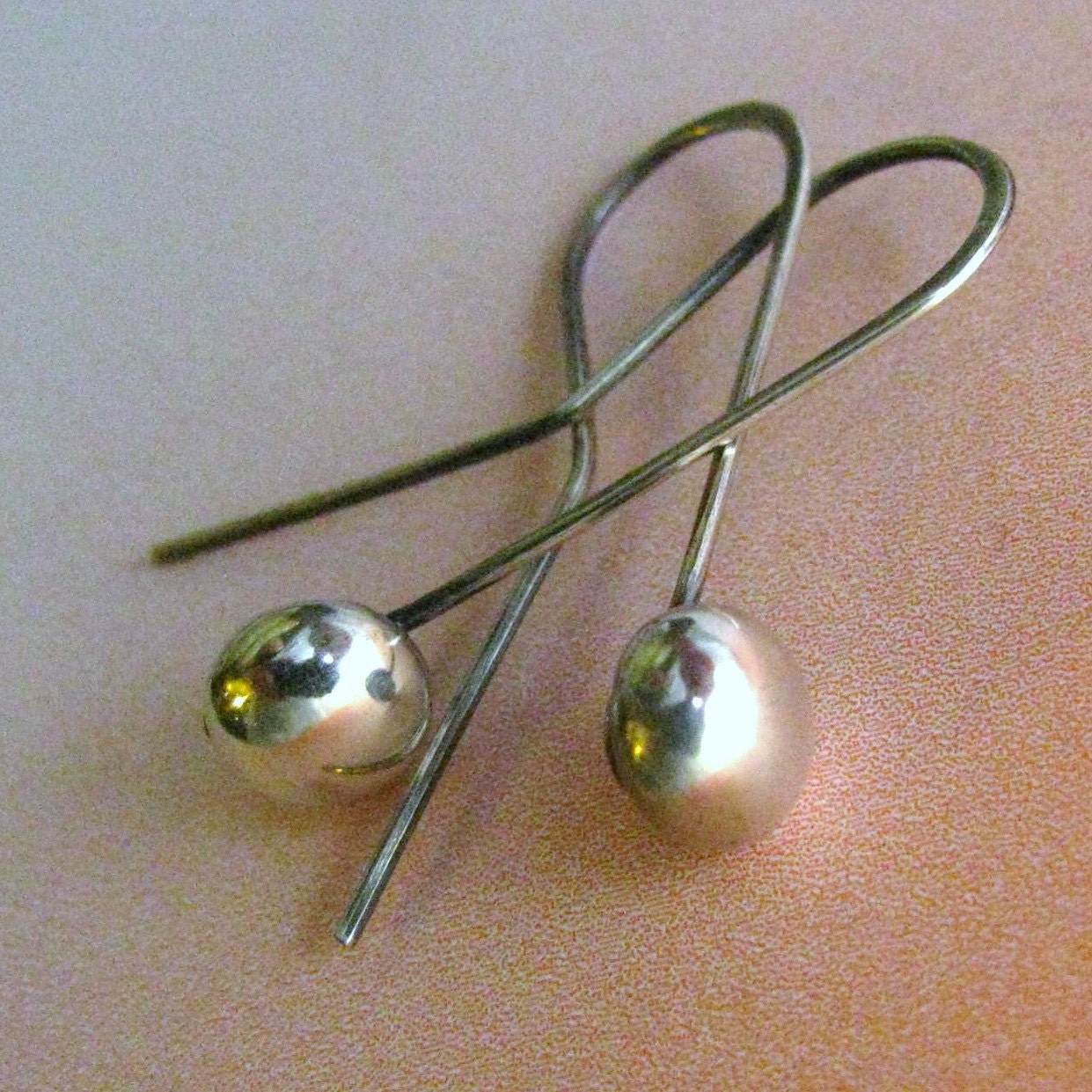 Modern Minimalist Dangle Sterling Silver Earrings - Contemporary Metalsmith Simple Silver Jewelry