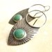 Rustic Southwestern Turquoise Earrings - Large Sterling Silver Tribal Earrings - Turquoise Jewelry