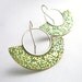 Mixed Metal Floral Verdigris Earrings - Green Patina Earrings - Brass And Sterling Silver Modern Contemporary Jewelry