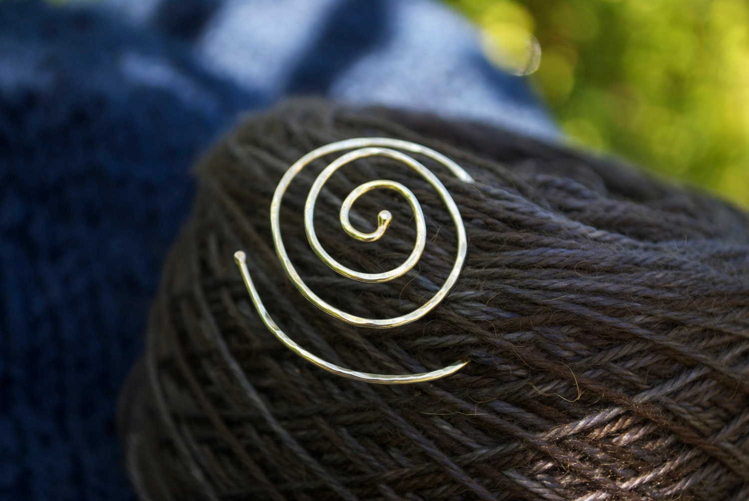 Large Antiqued Sterling Silver Swirl Shawl Pin