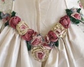 English Rose Silk and Cotton Chintz  Wedding Gown