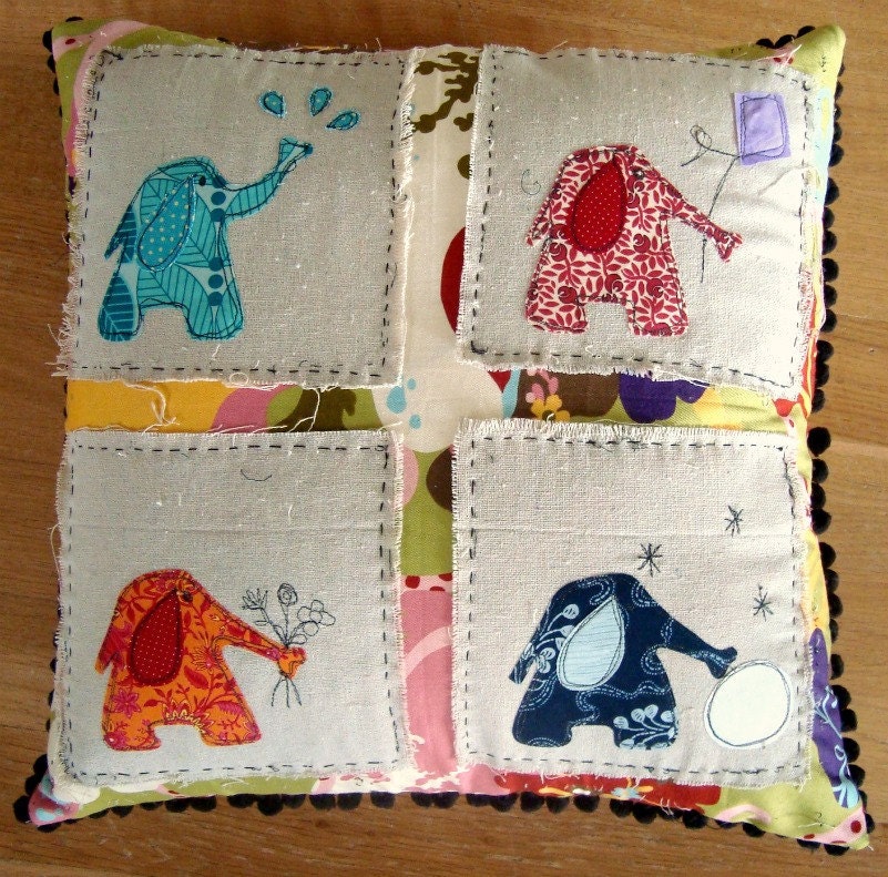 Elephant  Pillow Pattern Seasons Applique Pillow pdf